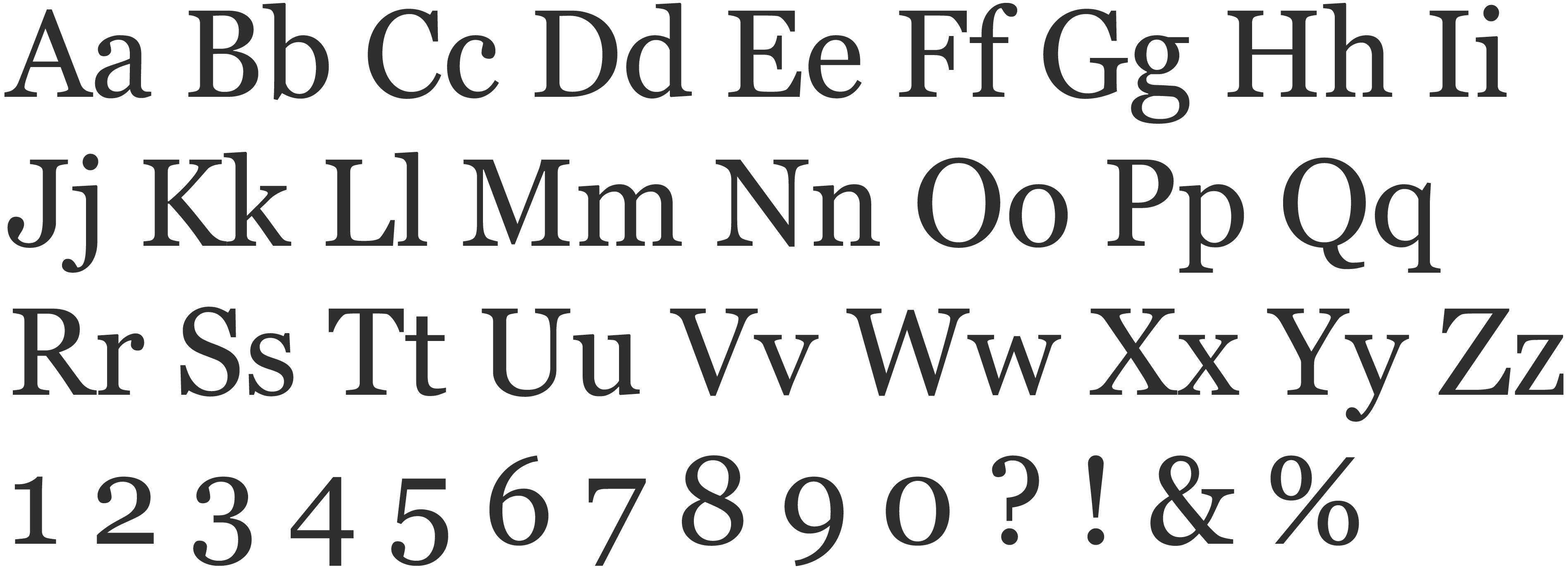 Georgia basic letterforms.