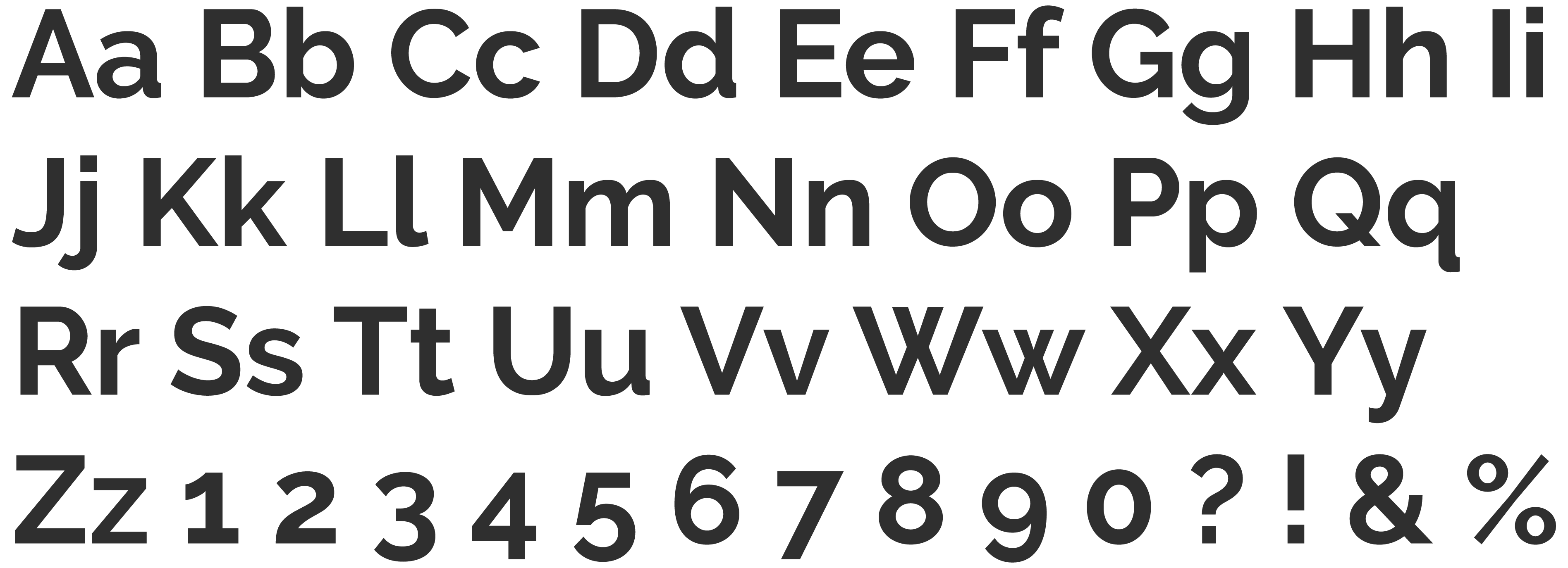 Raleway basic letterforms.