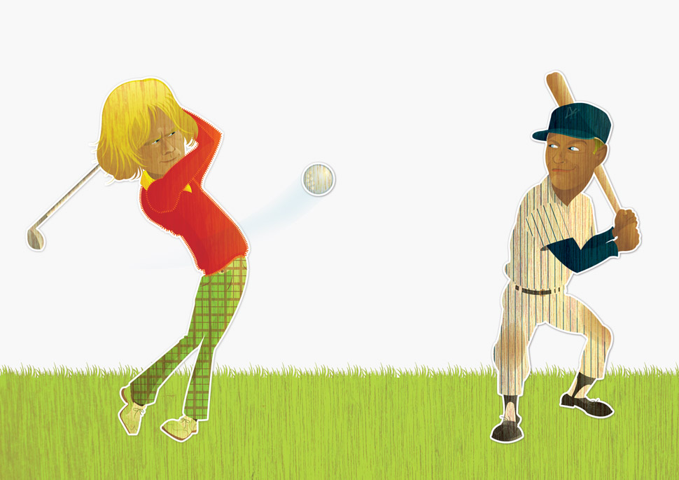 Illustration Jack Nicklaus and Mickey Mantle